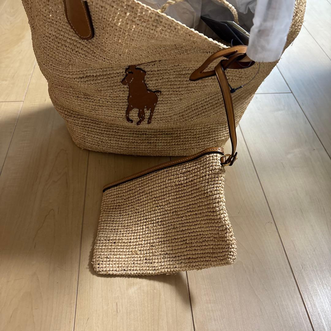 新品Ralph Lauren ベージュ かごバッグ ポーチ付き