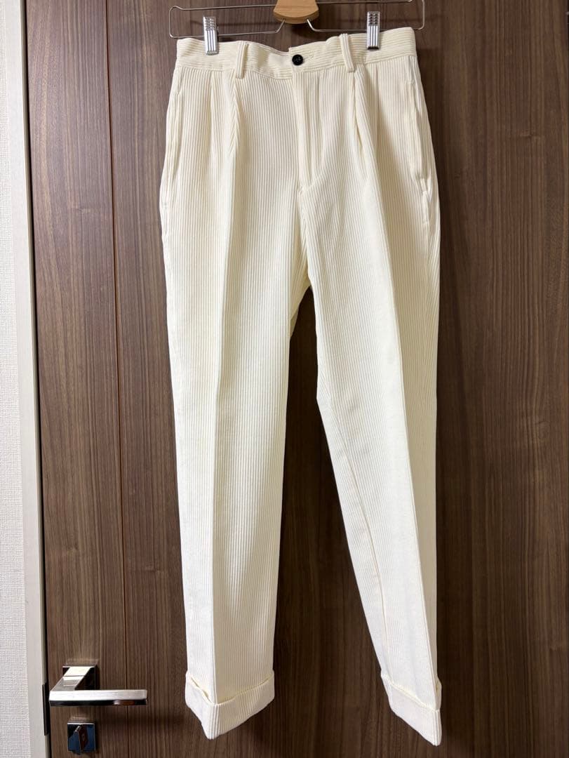 【未使用品】ジェルマーノ　per ビームスf コーデュロイスラックス　オフ白