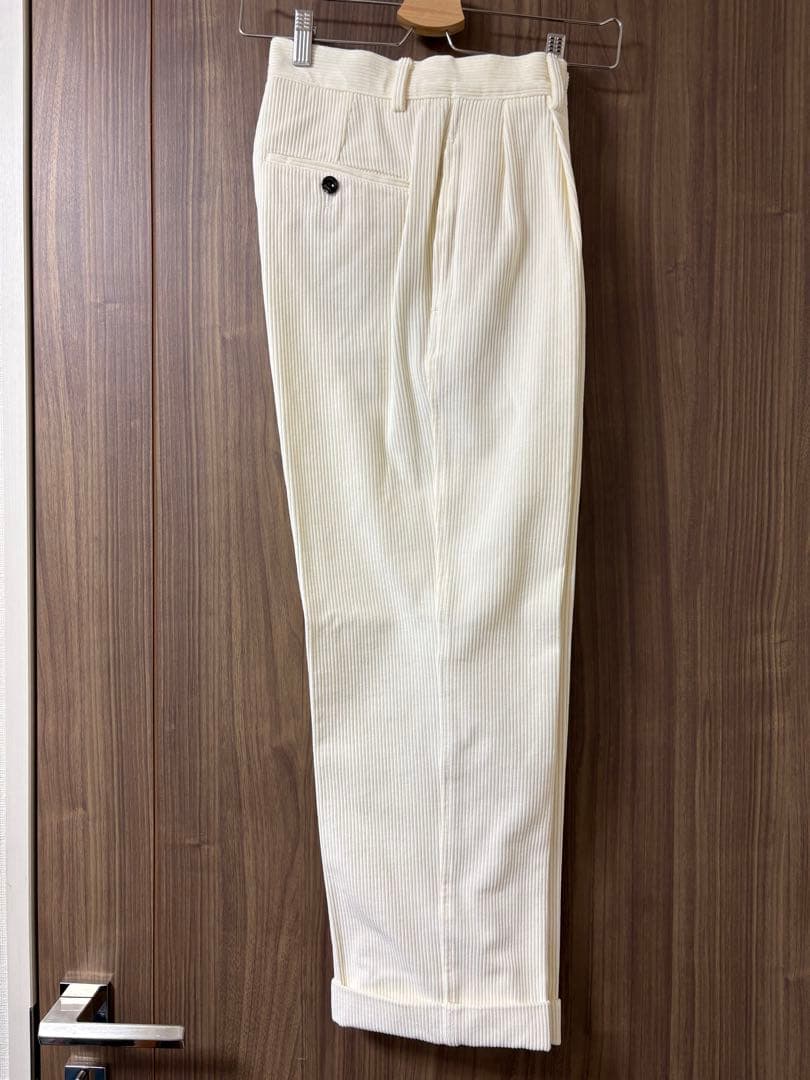 【未使用品】ジェルマーノ　per ビームスf コーデュロイスラックス　オフ白