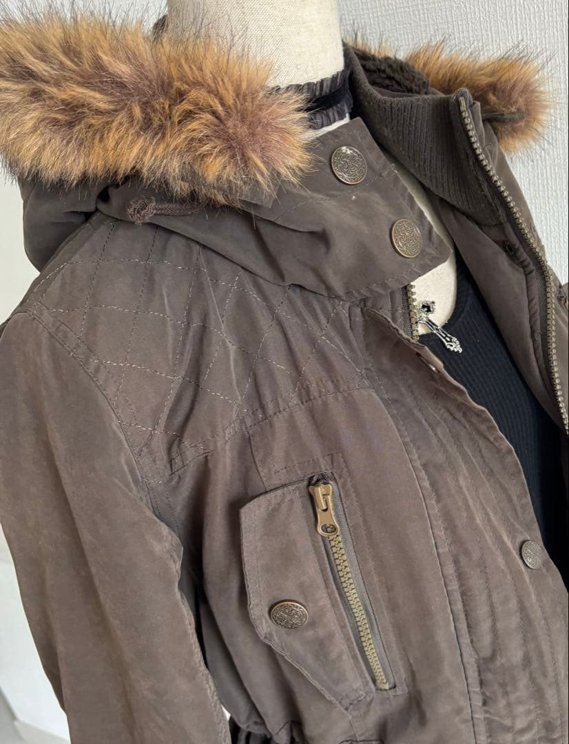 ✨本日限定セール✨平成ギャル y2k グランジ ファー付きモッズコート ギミック