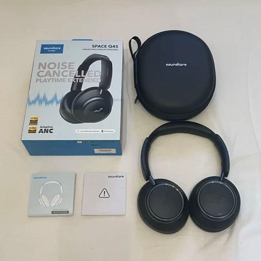 【美品】SPACE Q45 ワイヤレスヘッドホン ノイキャン BLACK