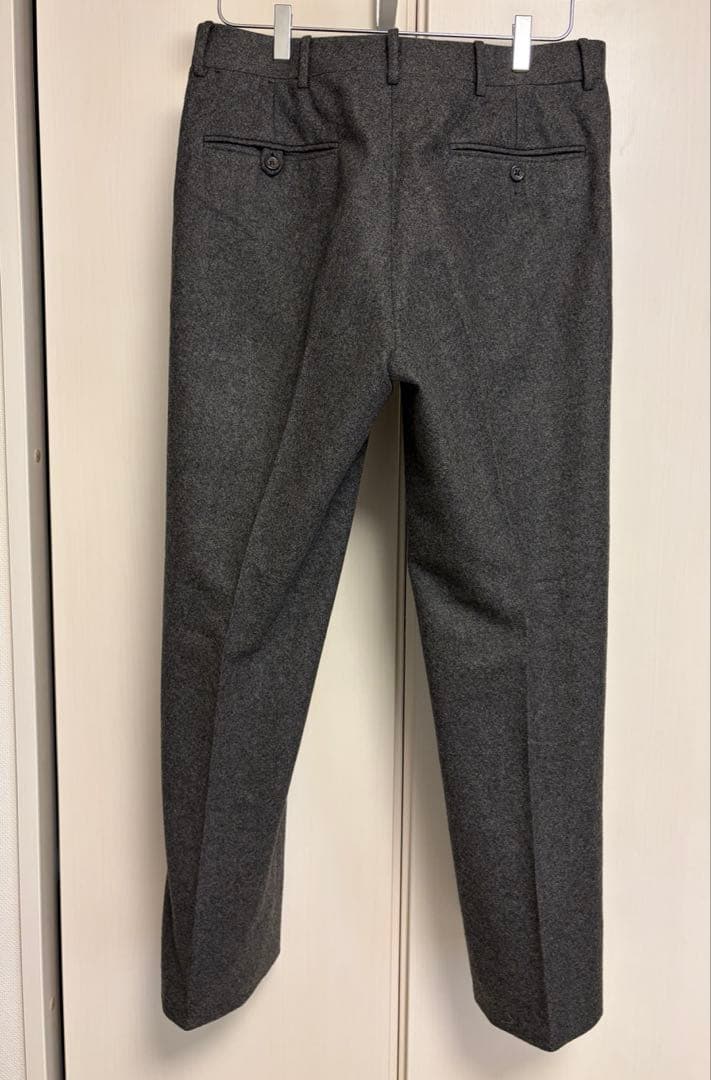 90s ラルフローレン イタリア製 ウール トラウザーズ 32R ダークグレー