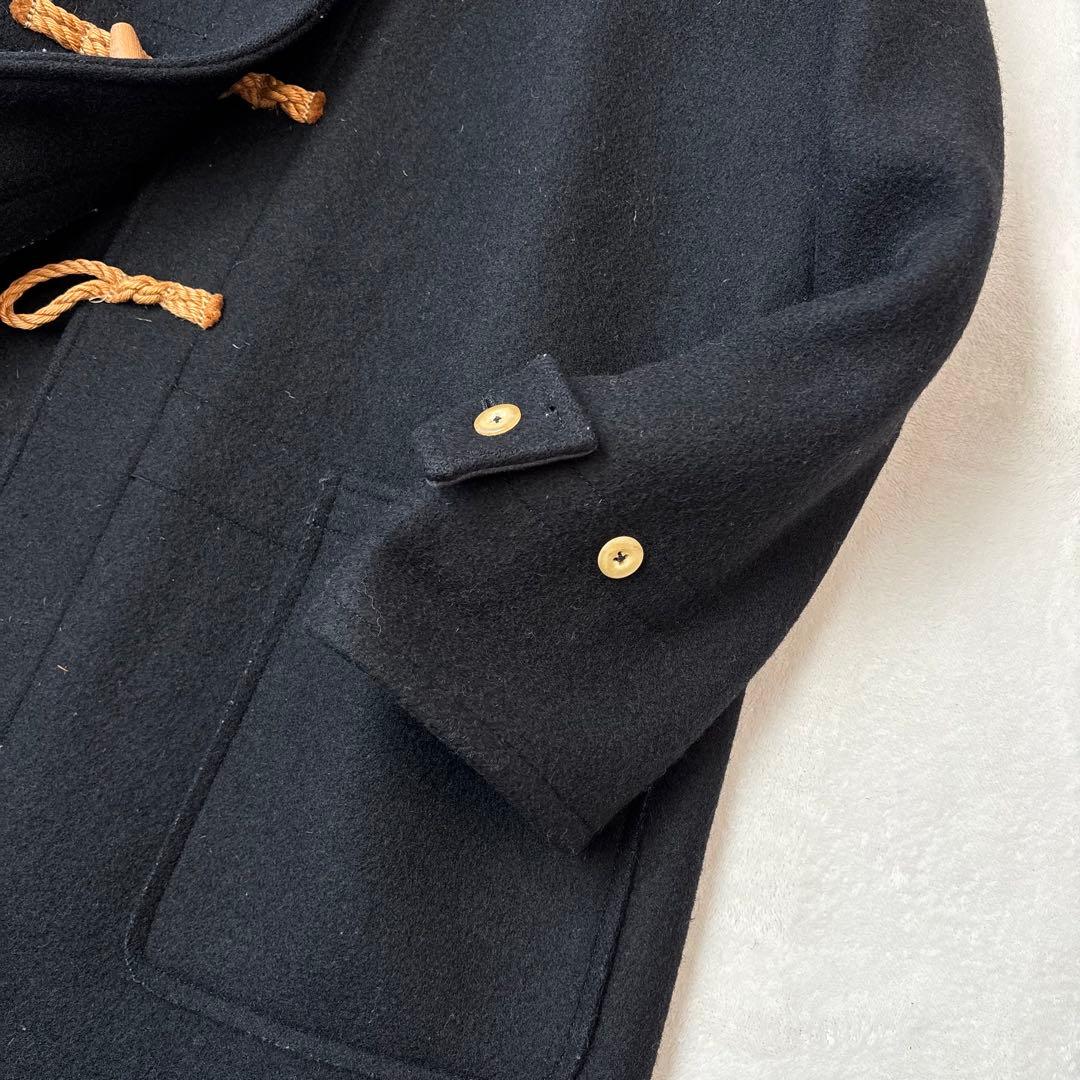 Glenoverグレンオーバー　ダッフルコート　黒　肉厚　ウール　ロング　トグル