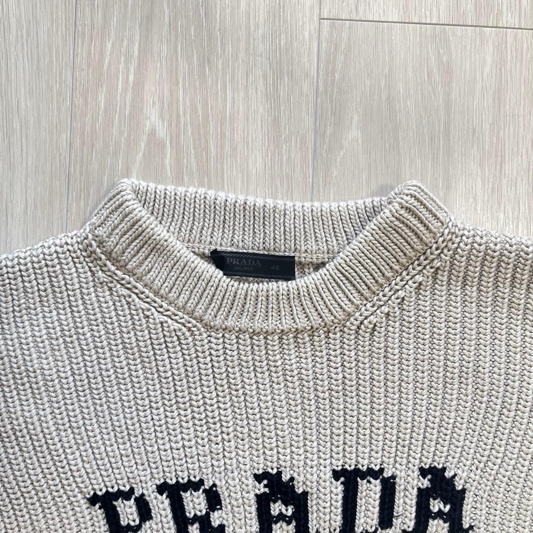 【PRADA プラダ】M 46 クルーネック ニット セーター グレー