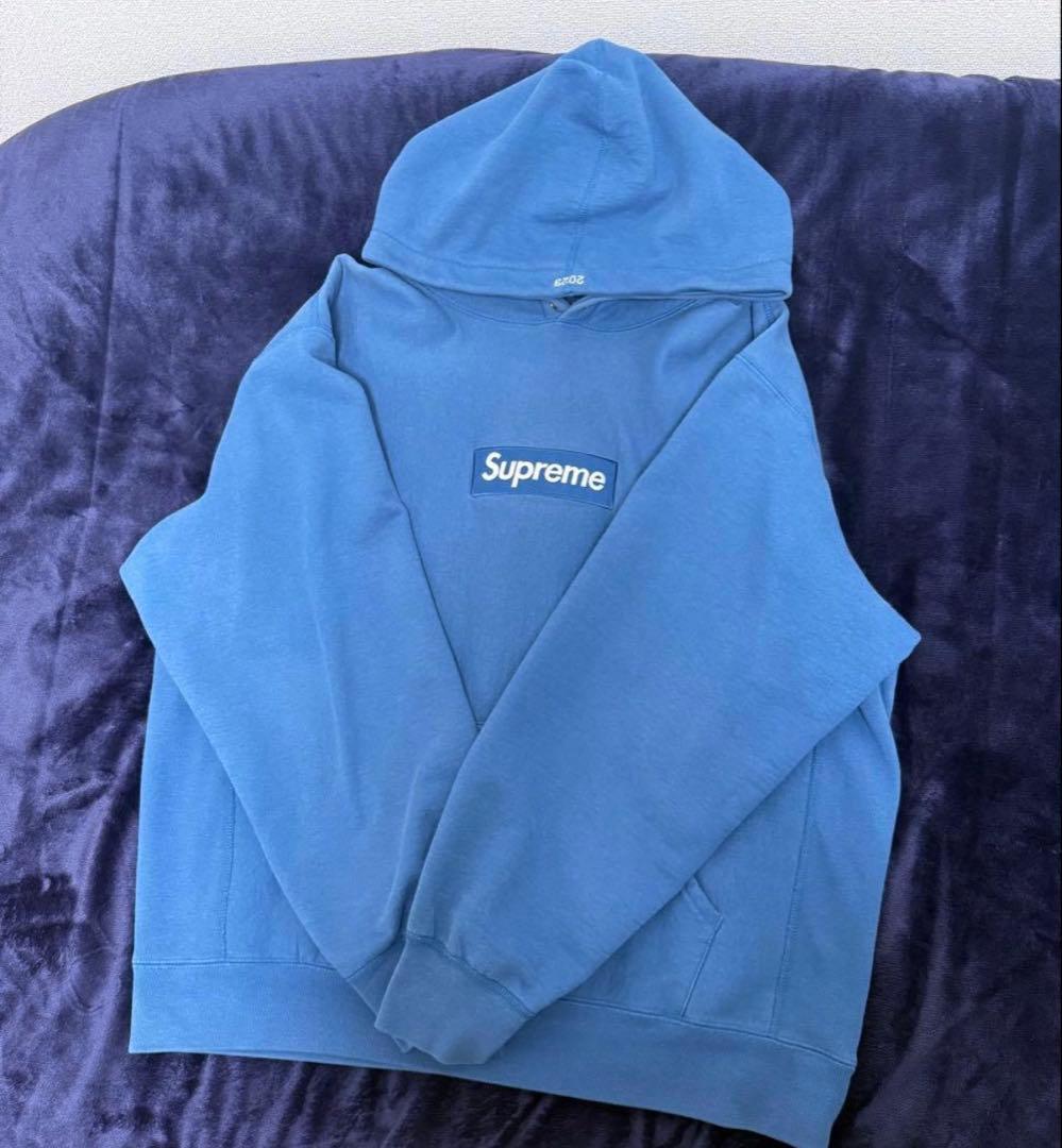 トップス Supreme Box Logo Hooded Sweatshirt Blue