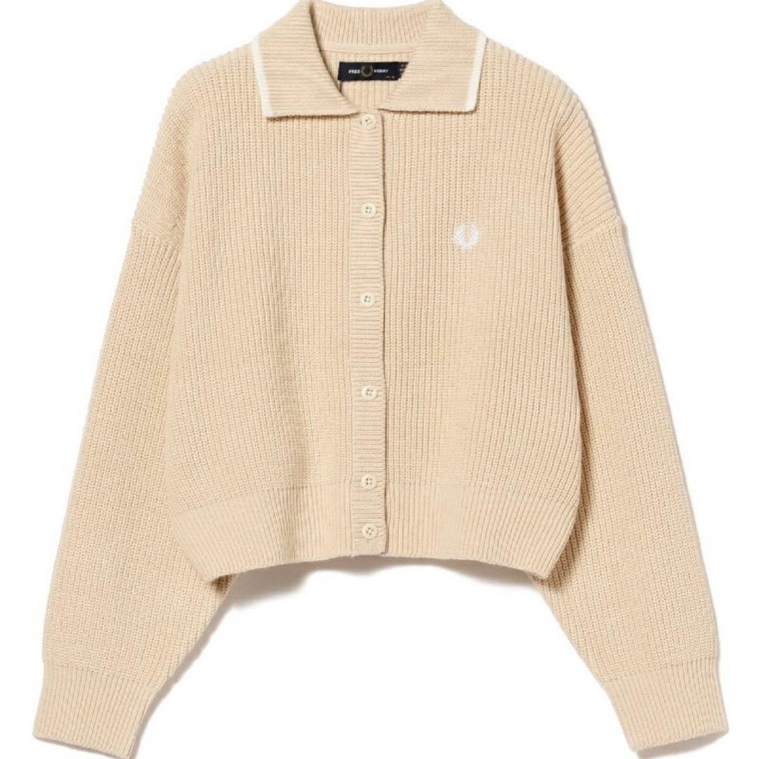 FRED PERRY×Ray BEAMS 別注ニットカーディガン ホワイト