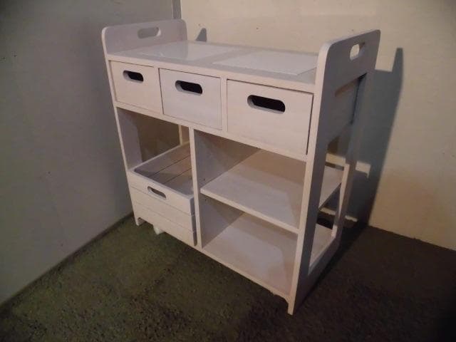 アウトレット【新品/全国一律送料無料】天然木キッチンワゴンカウンター【ホワイト】