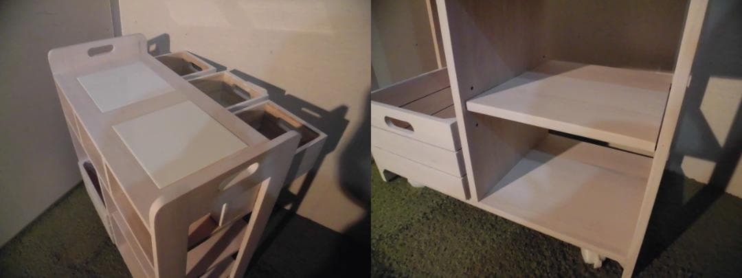 アウトレット【新品/全国一律送料無料】天然木キッチンワゴンカウンター【ホワイト】