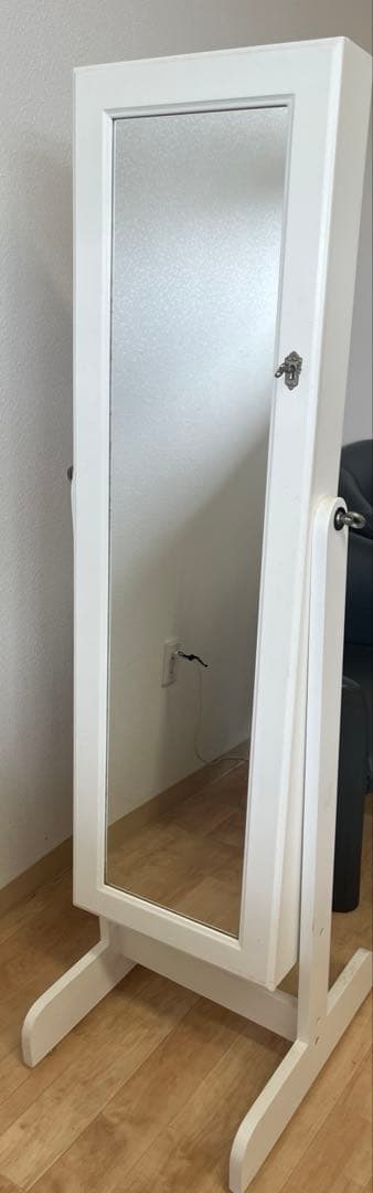 全身鏡 全身ミラー アクセサリーケース アクセサリー収納 ホワイト家具 姿見