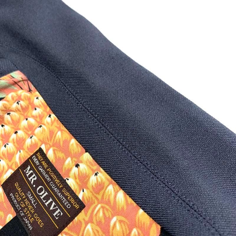 MR.OLIVE レトロポリエステル ダブル ジャケット スタプレパンツ 上下