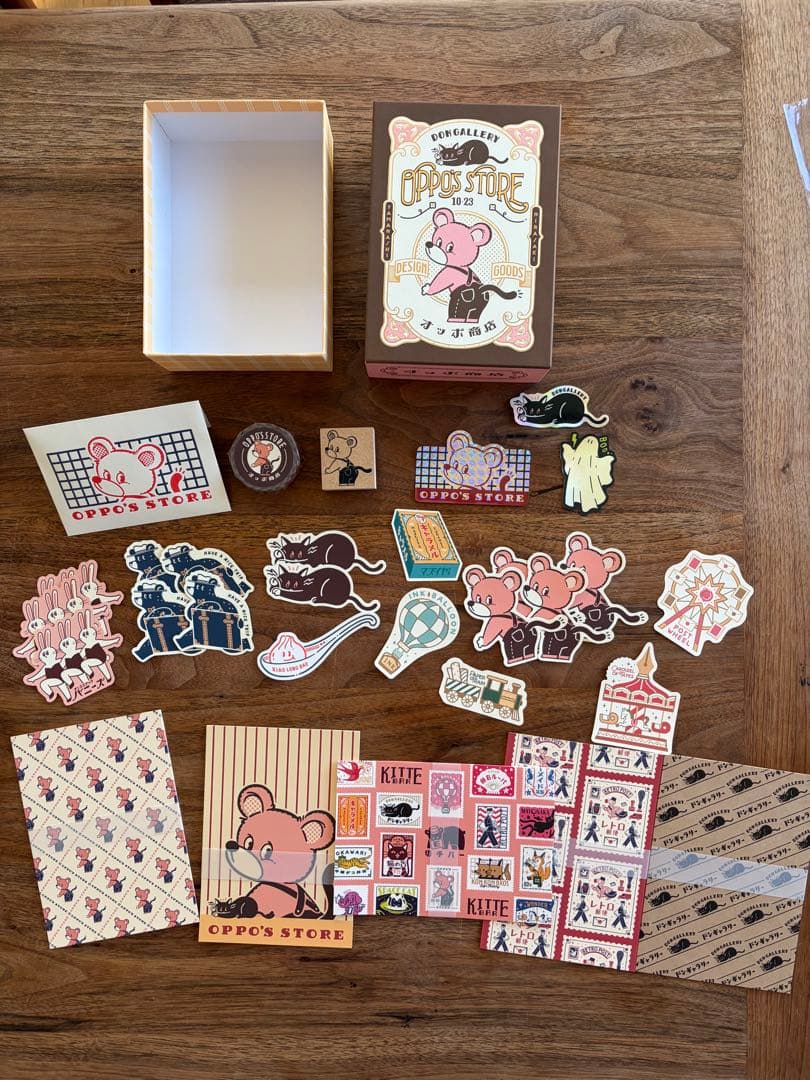 オビワン　レトロ郵便　デザインペーパー ミニカード　オッポ商店　貼り箱入り