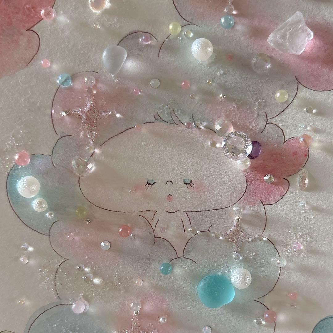 グラスアート　イラスト　水彩画　原画