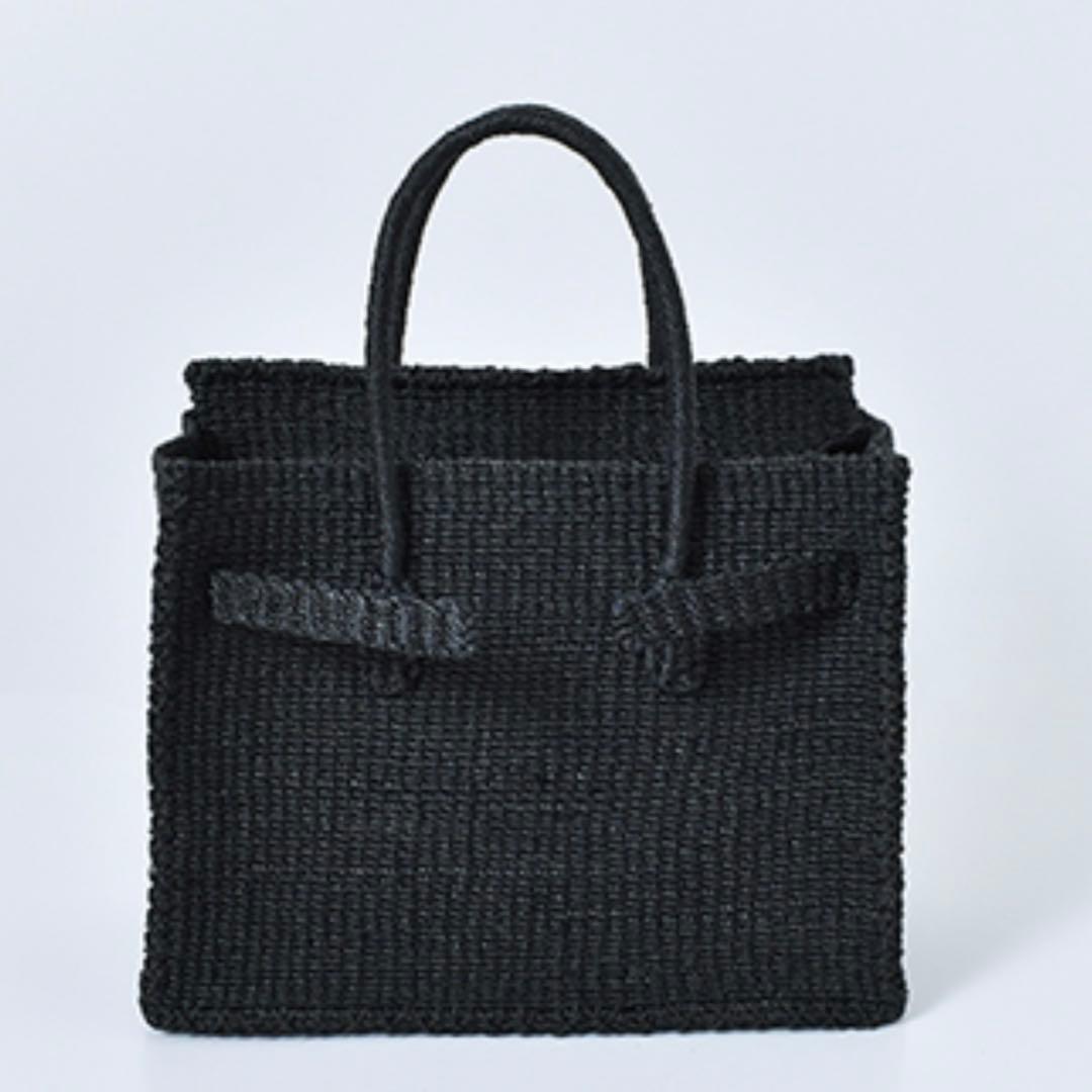 SEA(シー)オールアバカ カゴバーキンバッグ　M ブラック