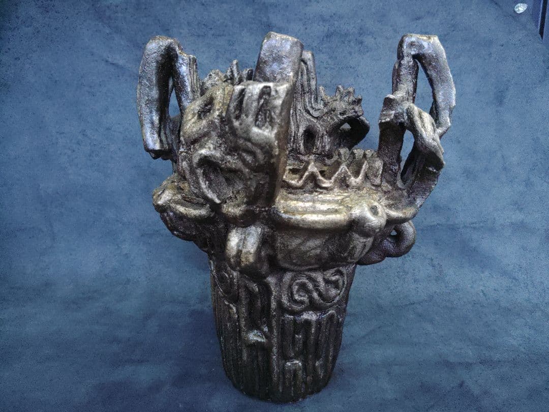 火焔型土器レプリカ　ＪＭＫ09　高さ270ｍｍ　幅240ｍｍ　重さ3.4ｋｇ