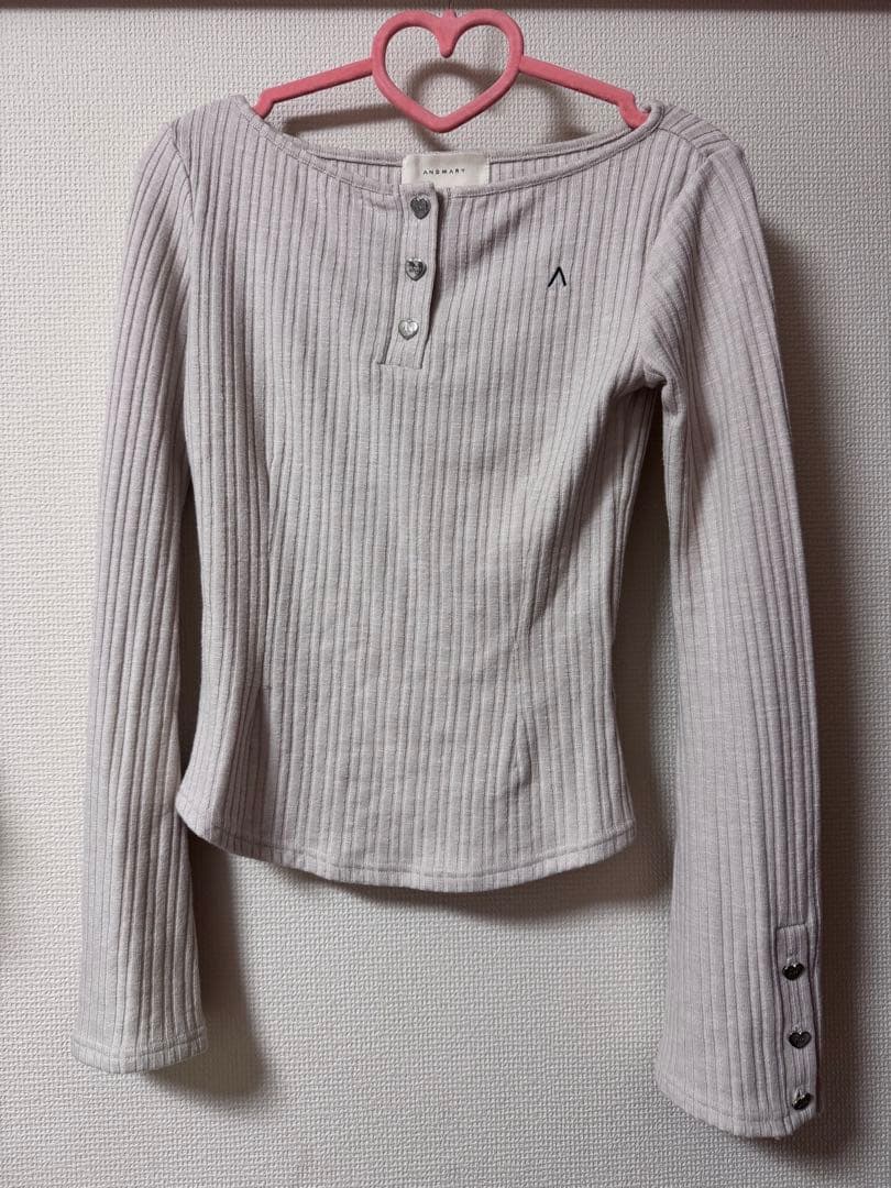 トップス andmary Dorothy heart tops beige