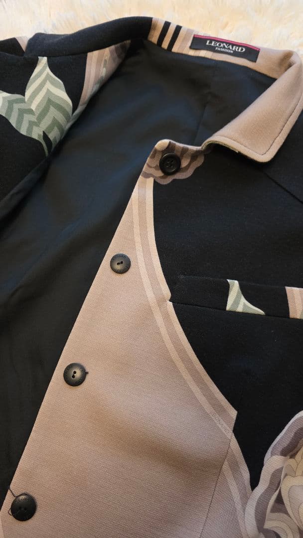 LEONARD フラワープリント テーラードジャケット