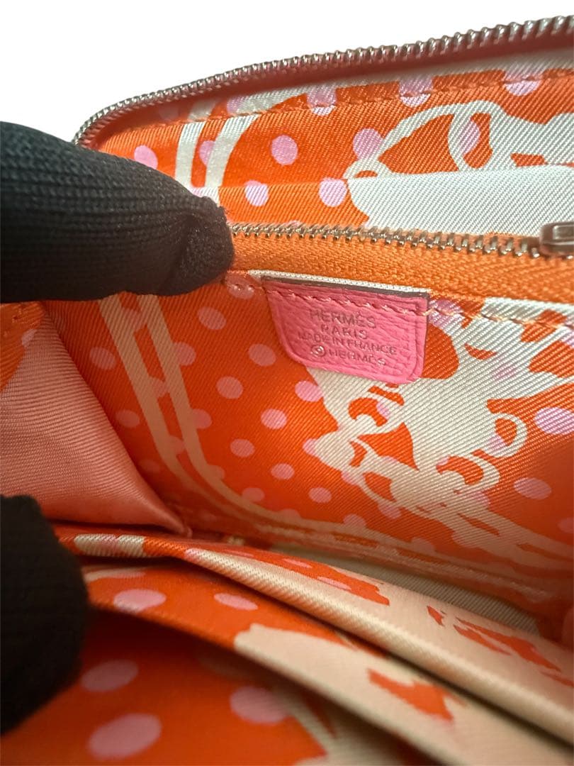 美品　エルメス アザップ シルクイン コンパクト　C刻印 ローズアザレ