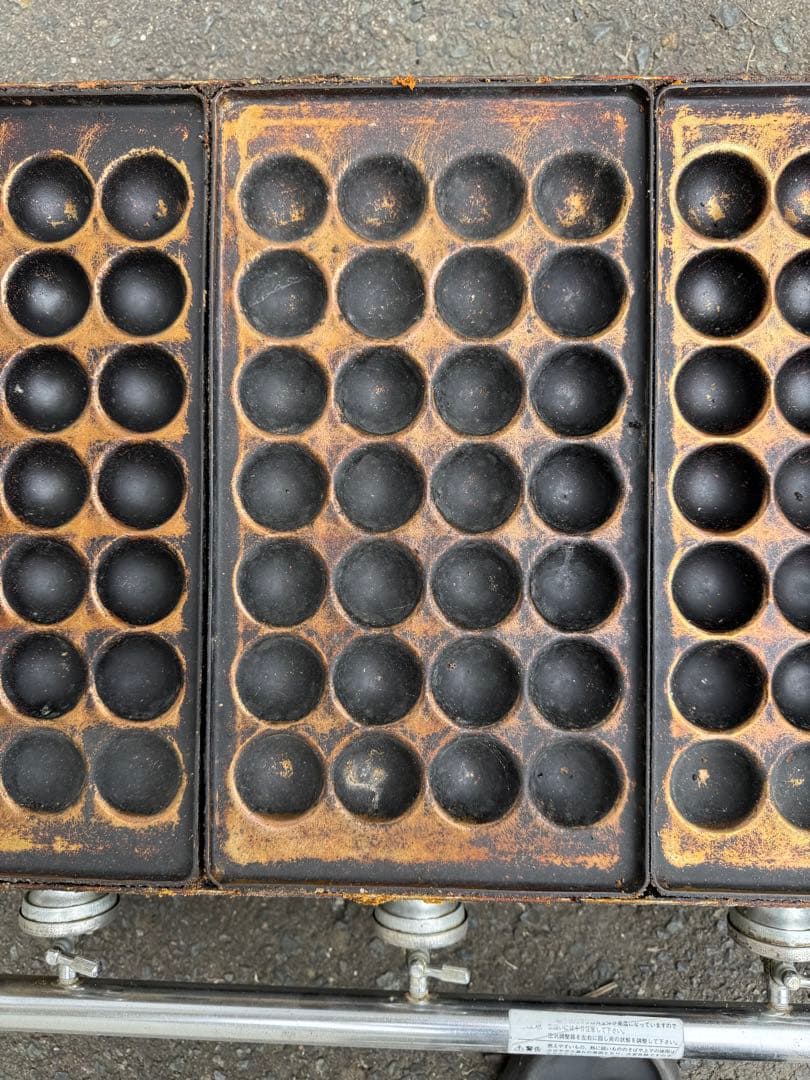 ガス式たこ焼き器 4×28穴用 プロパン(LPガス) 銅板　＋鉄板おまけサビあり