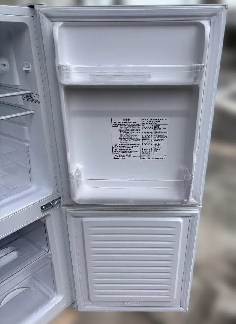 ニトリ 冷凍冷蔵庫 NTR-106WH 2021年製 通電、動作確認済み