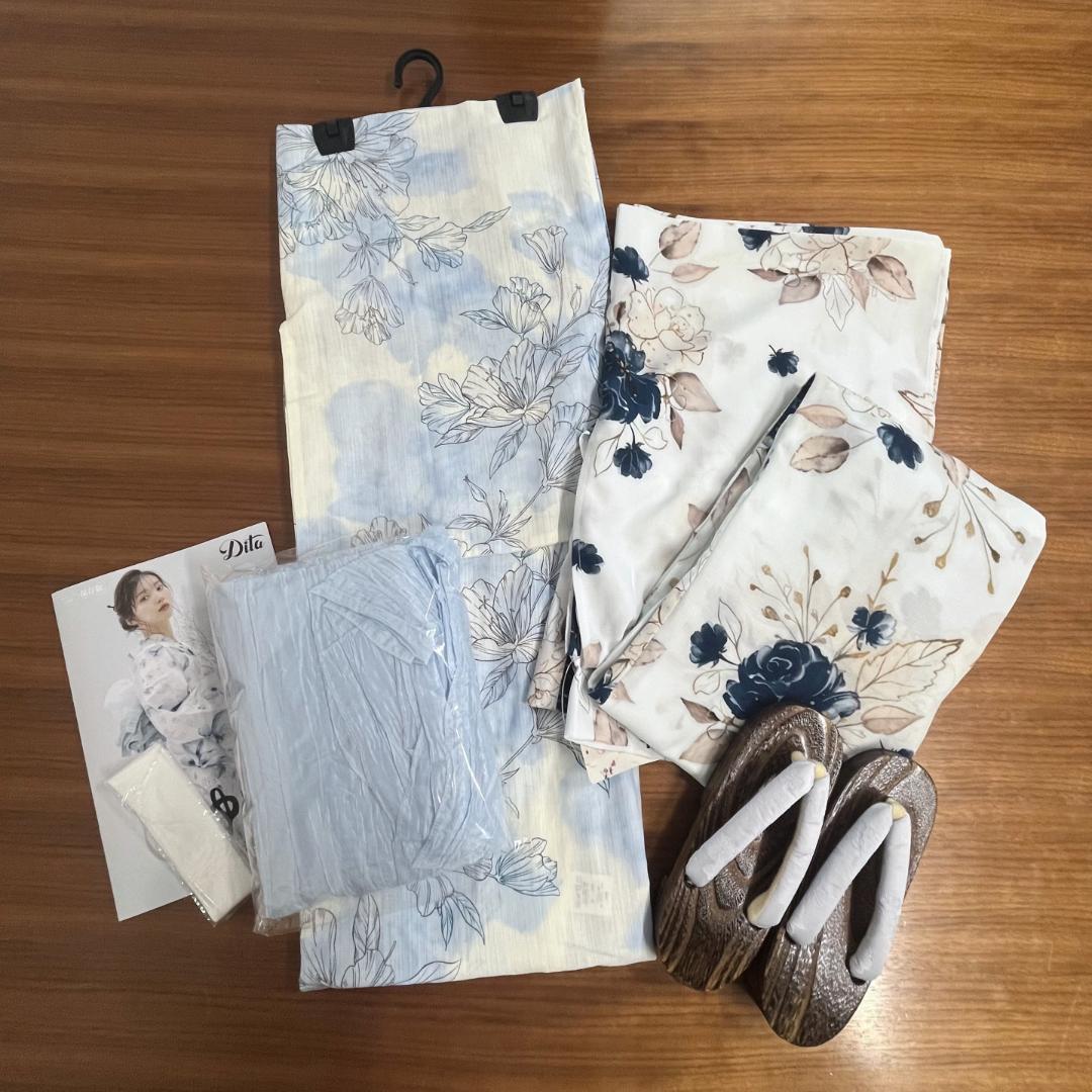 Dita 浴衣 6点セット レディース ワンピース セパレート 兵児帯 下駄