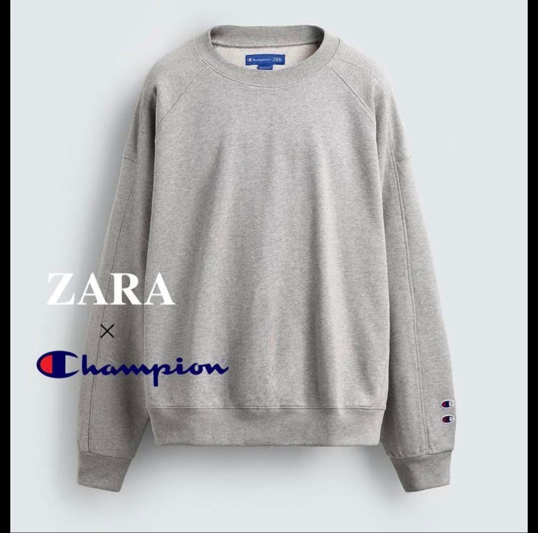 【完売品未使用品】 CHAMPION ZARAパッチクルーネックスウェットシャツ