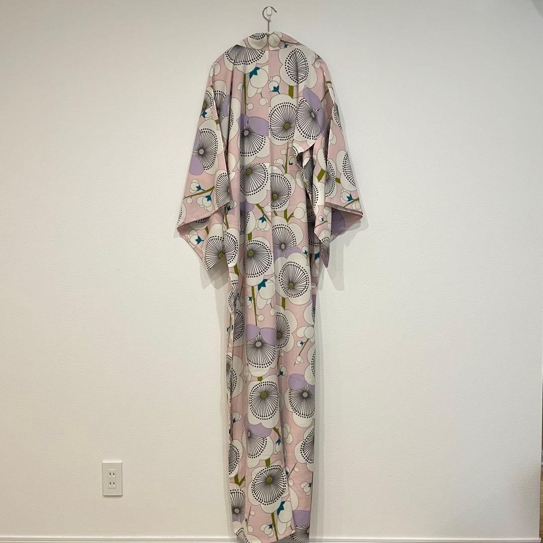 和風館　浴衣　ポリエステル100% 薄ピンク　梅