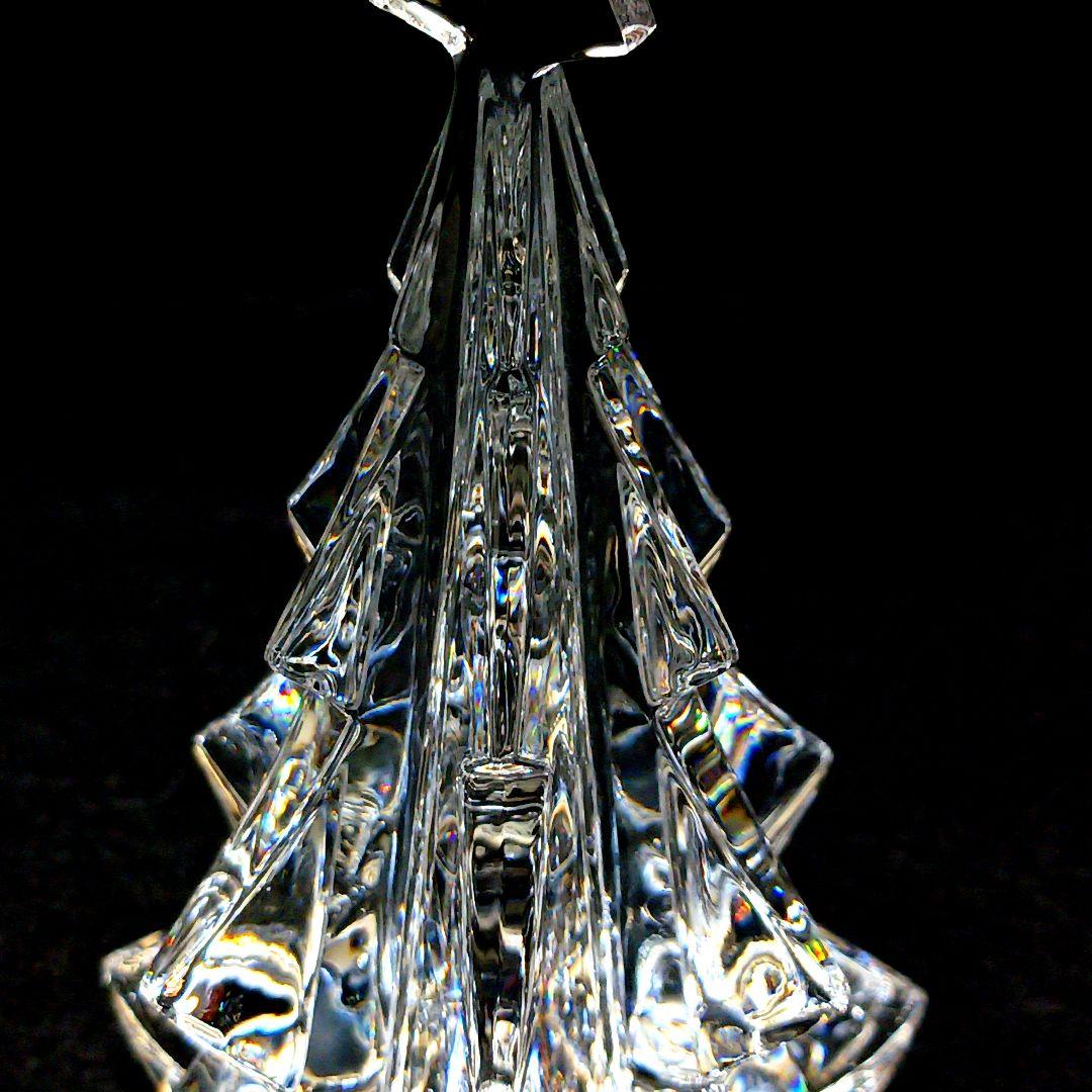 Y2799-2 バカラ クリスマスオーナメント ツリー 置物 高さ13.5㎝