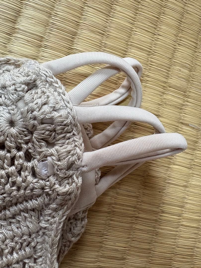 rienda Many way オフショルクロシェバンドゥ ビキニ　ベージュ　S