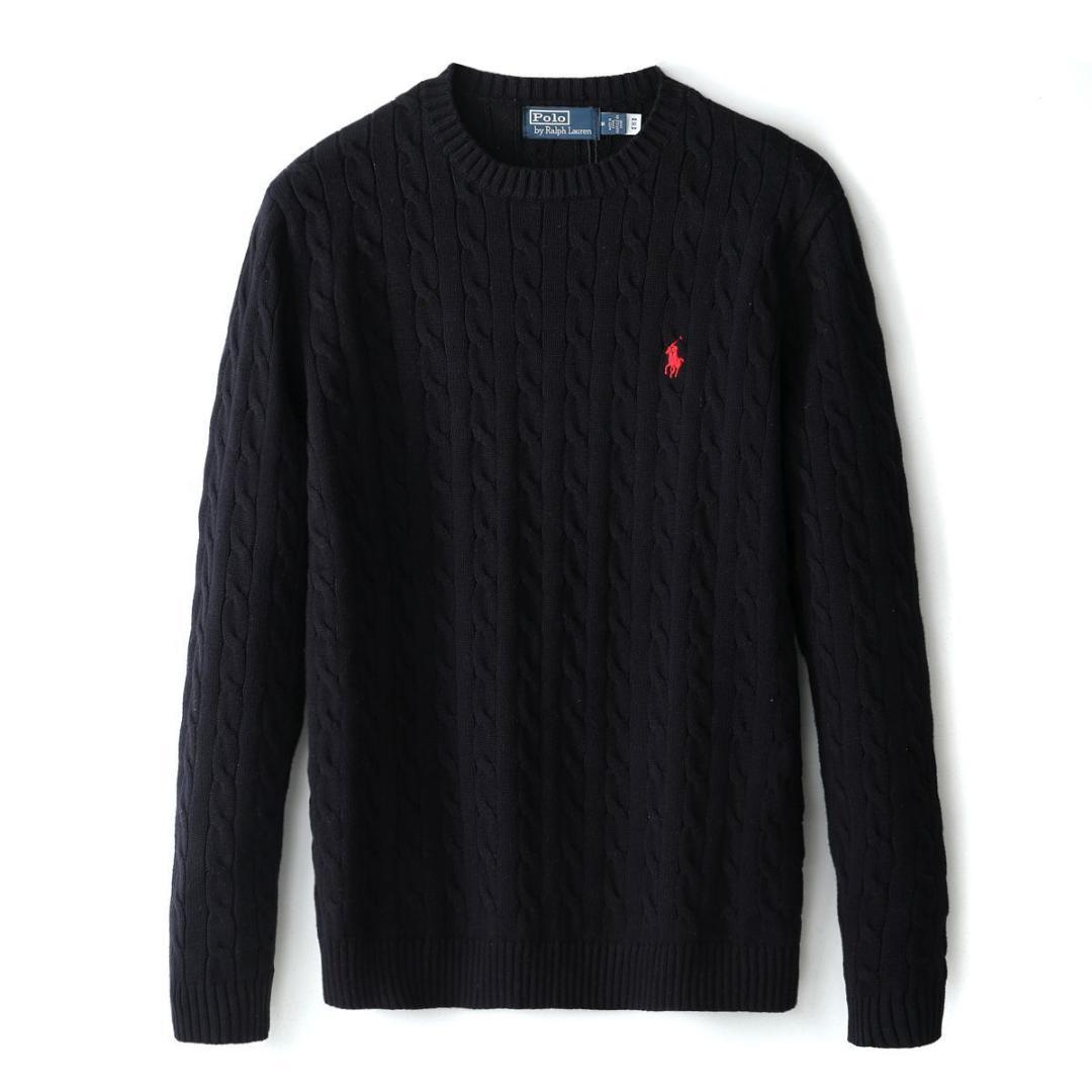 POLO RALPH LAUREN 長袖 黒 ケーブルニット セーター サイズM