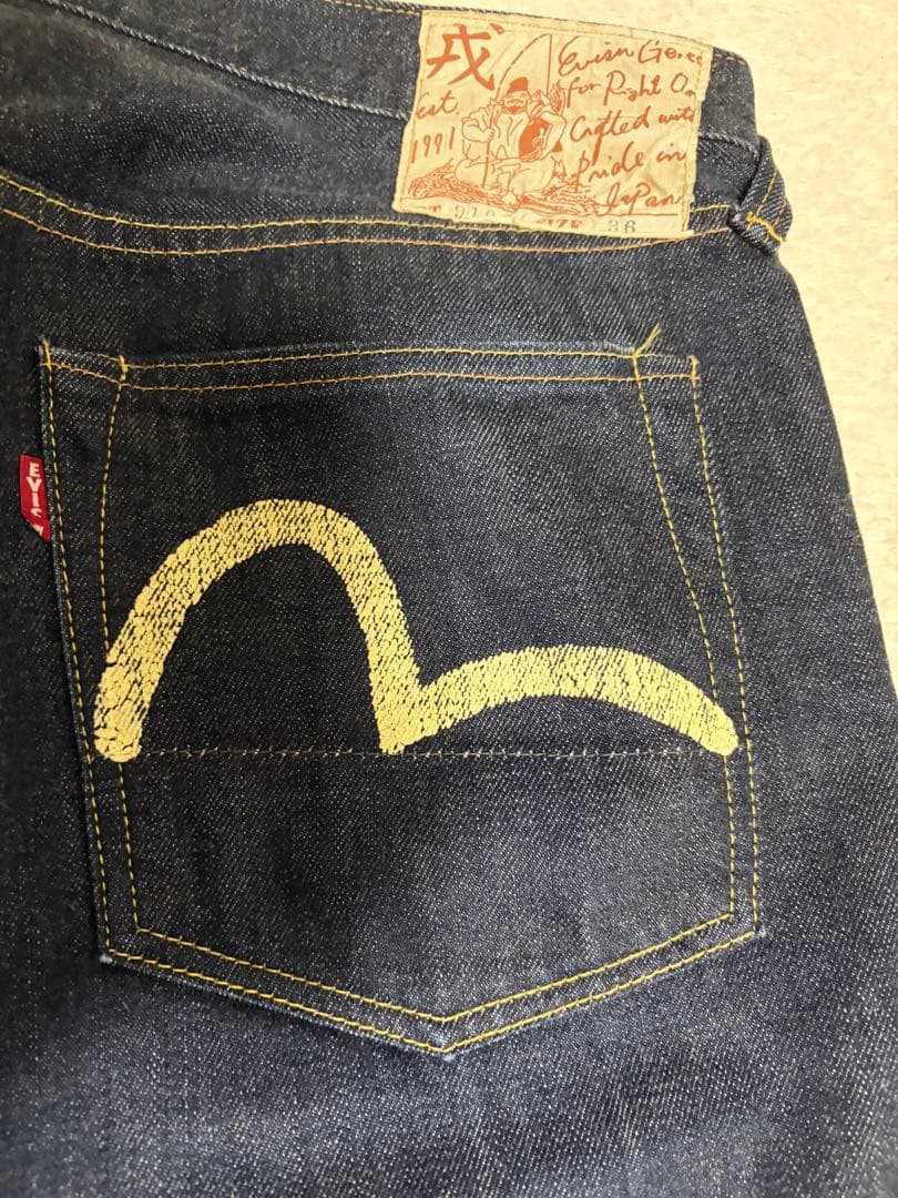 evisu×warehouse 鯛釣り　白カモメデニム　インディゴ　w36