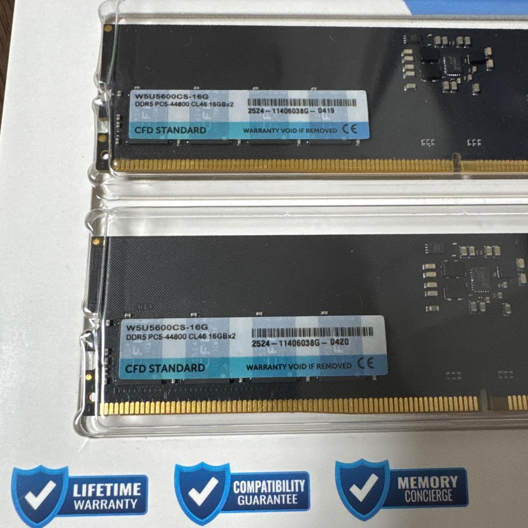 ほぼ未使用CFD販売 DDR5-5600 32GB デスクトップPC用