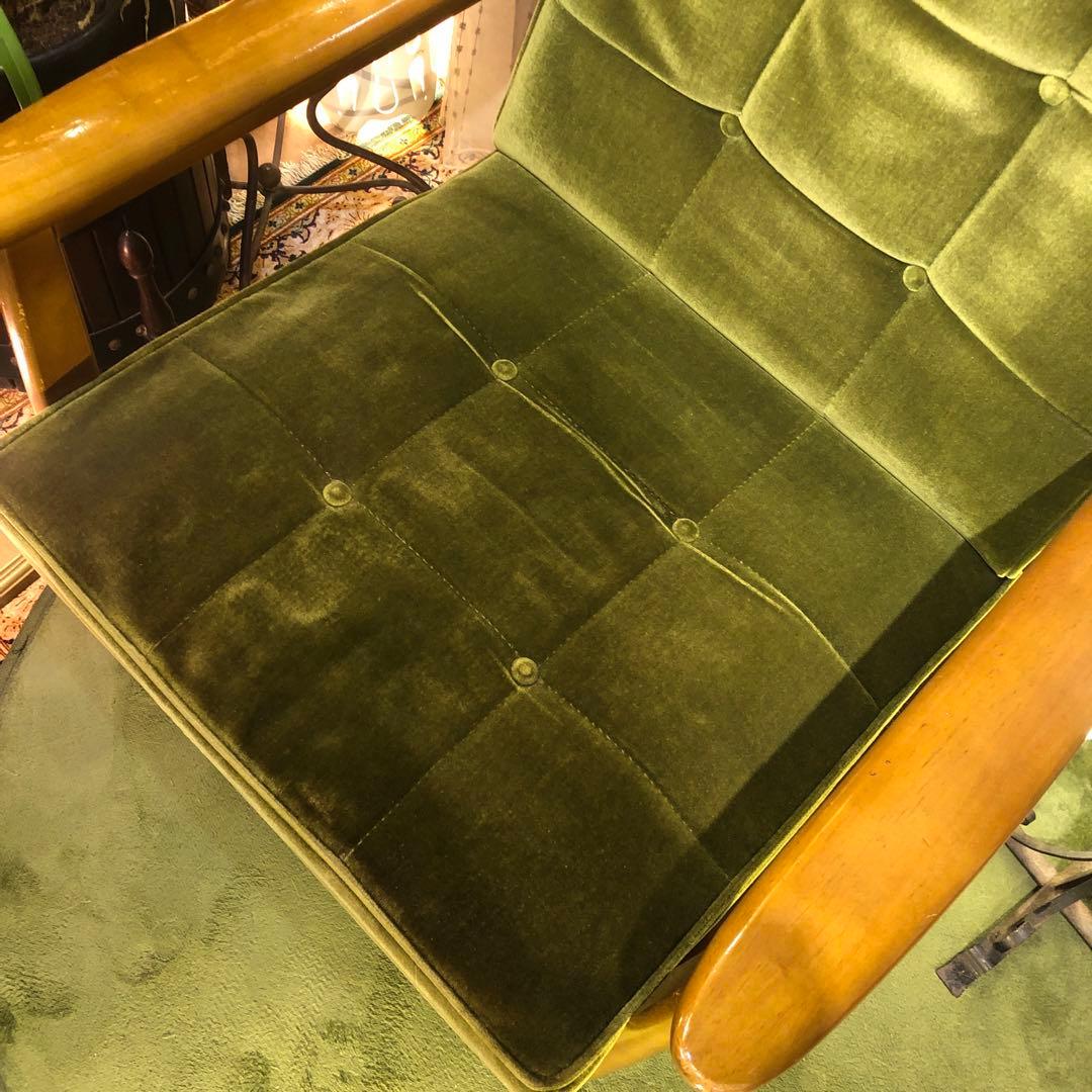 き*)様 ヴィンテージ カリモク６０　1シーター チェア　ソファ　モケットグリー