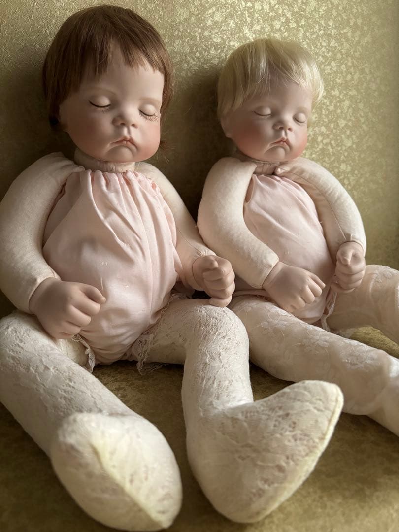 リボーンドール　双子　SUGAR BRITCHES ベビー　ビスクドール　刻印
