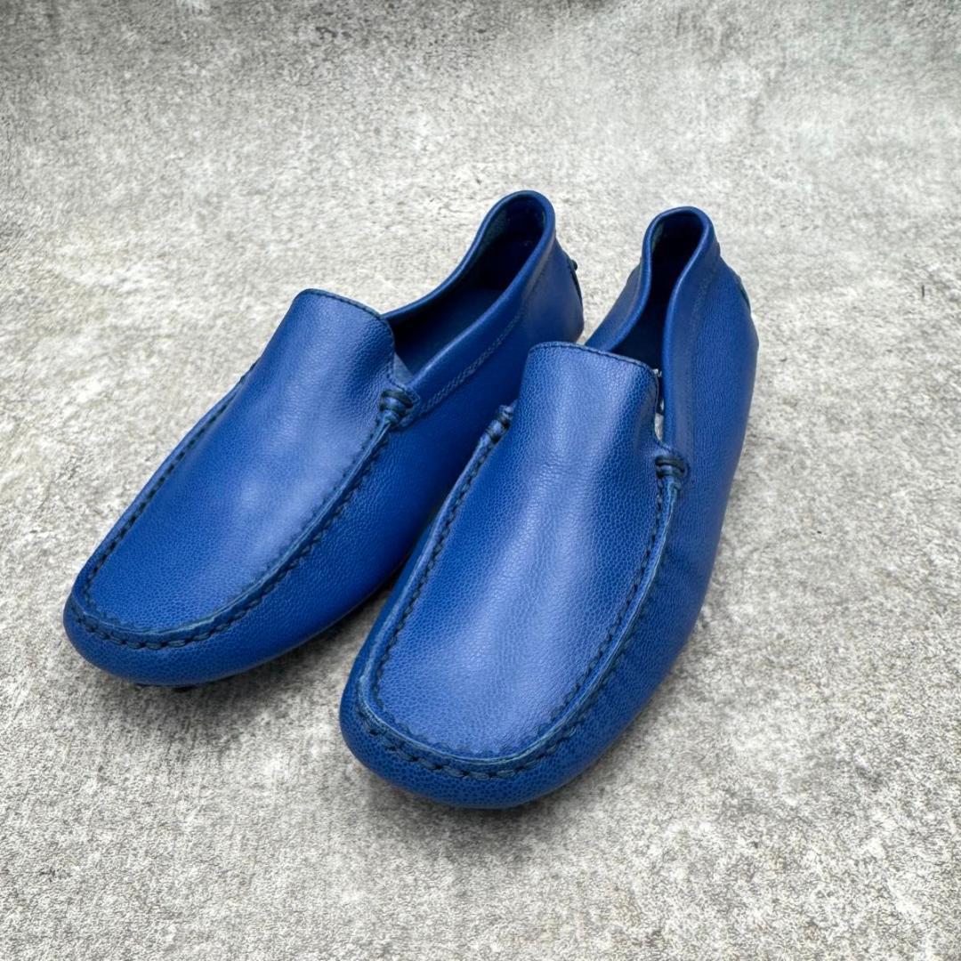 極美品　トッズ ブルー　ゴンミーノ　ドライビングシューズ　モカシン　レザー 本革