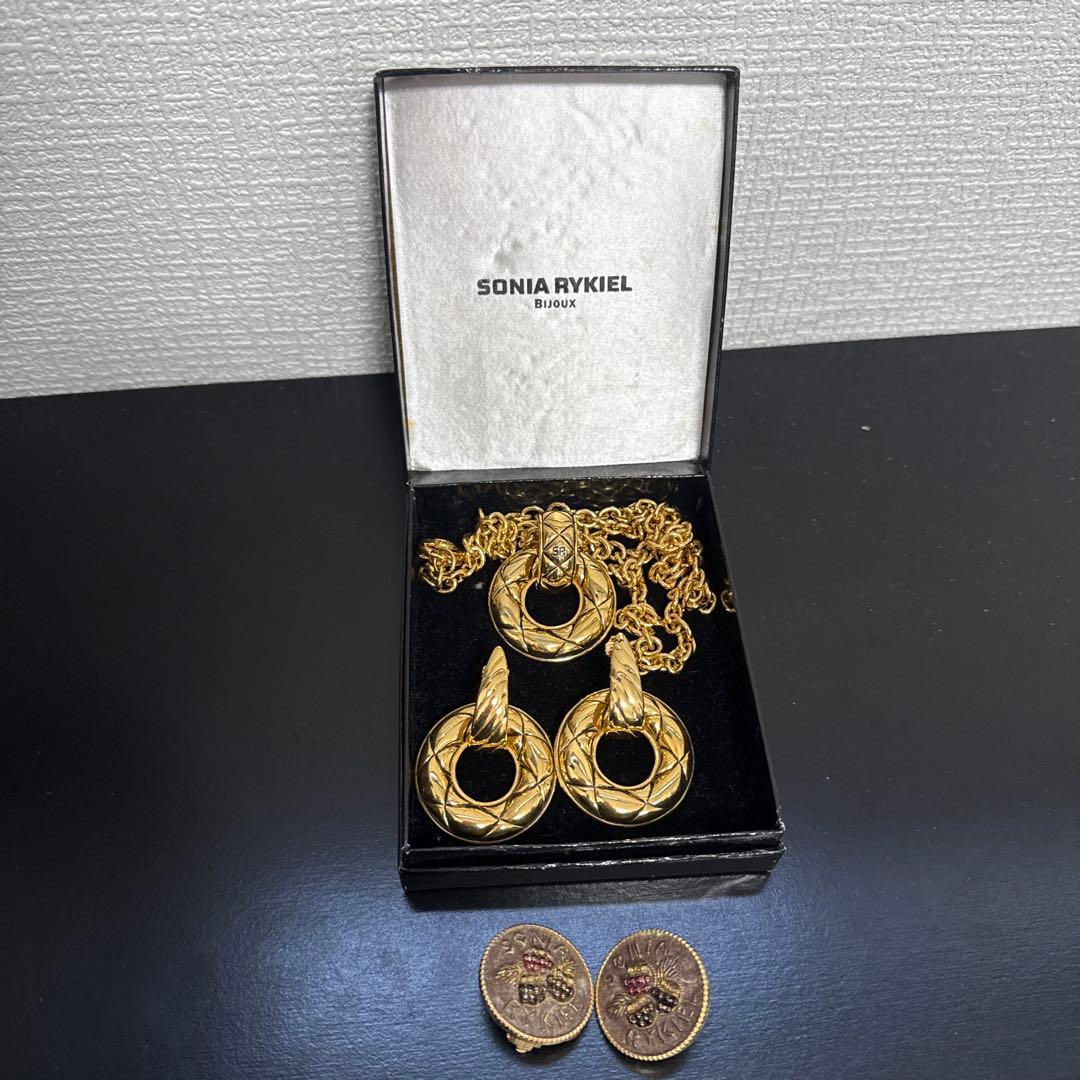 SONIA RYKIEL ソニアリキエル　ネックレス、イヤリングセット　美品
