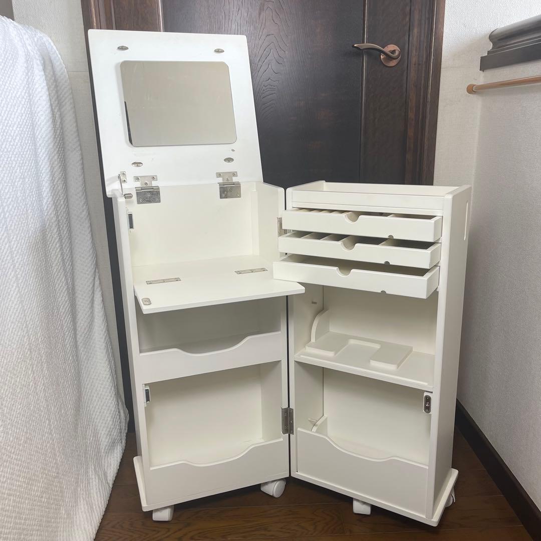 【匿名配送・いいね放置❌】 コスメワゴン ドレッサー コンパクト ホワイト