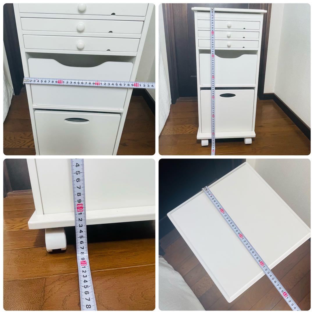 【匿名配送・いいね放置❌】 コスメワゴン ドレッサー コンパクト ホワイト