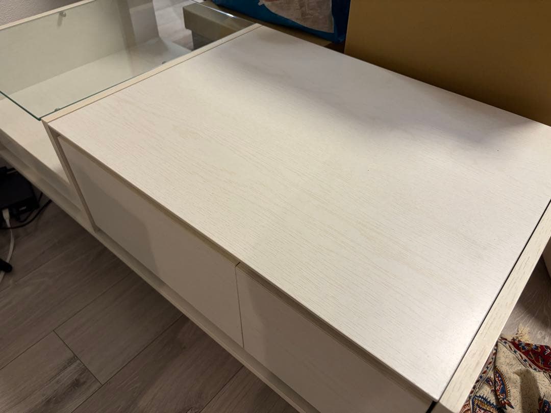 LOWYA ドレッサー ローテーブル 収納付き ミラー付き