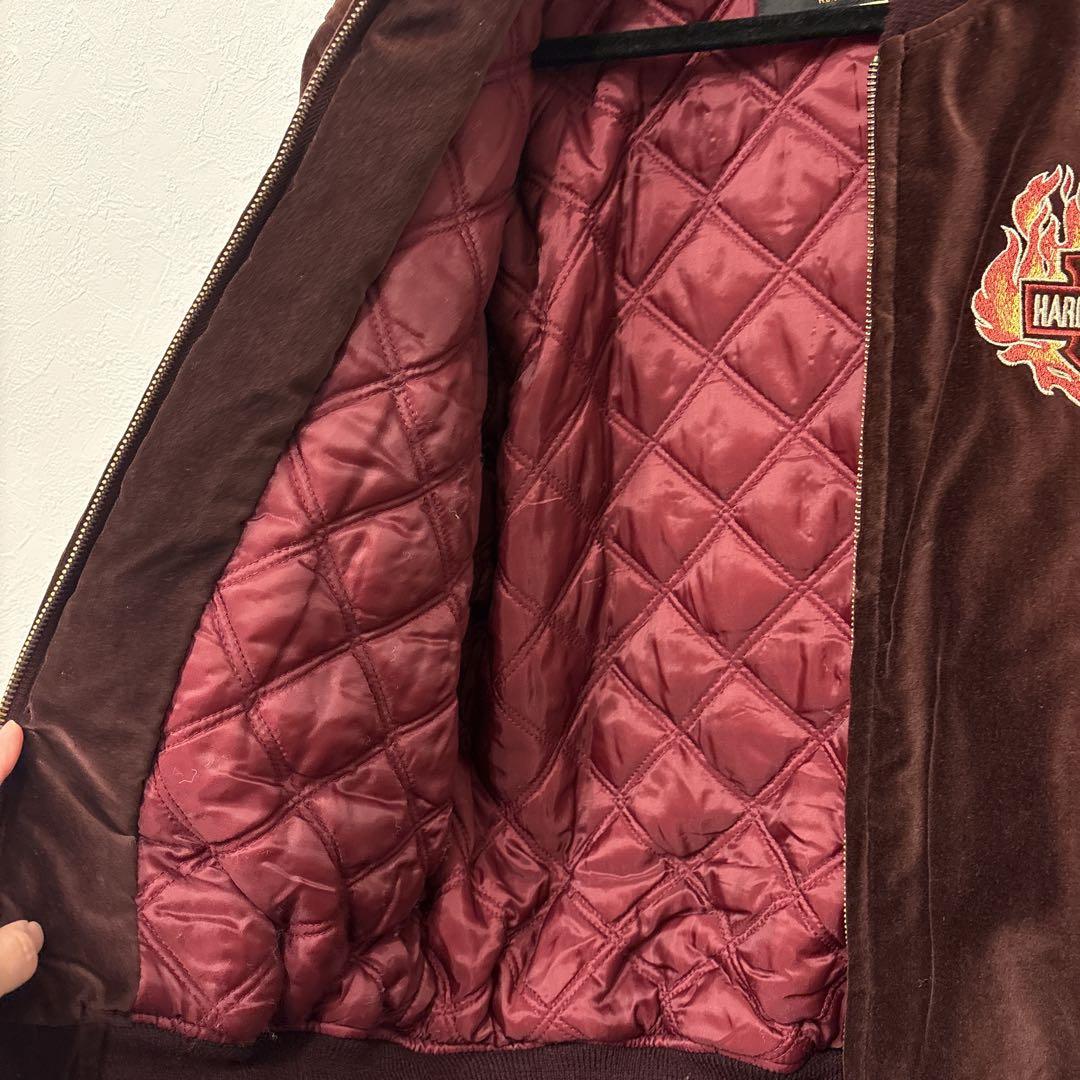 HARLEY DAVIDSON 別珍 ベロア フレイム スカジャン