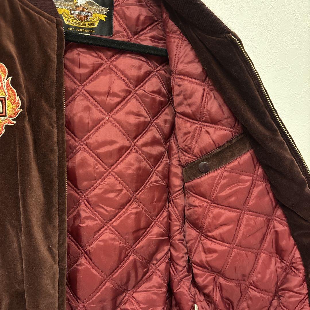 HARLEY DAVIDSON 別珍 ベロア フレイム スカジャン