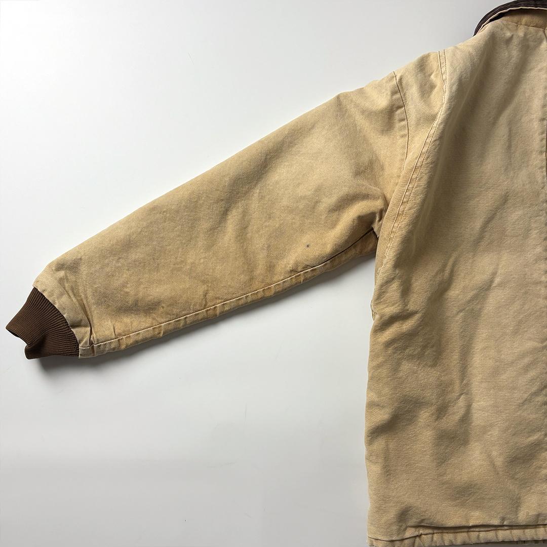 チョアコート ダックジャケット ブラウン S 襟コーデュロイ カバーオール