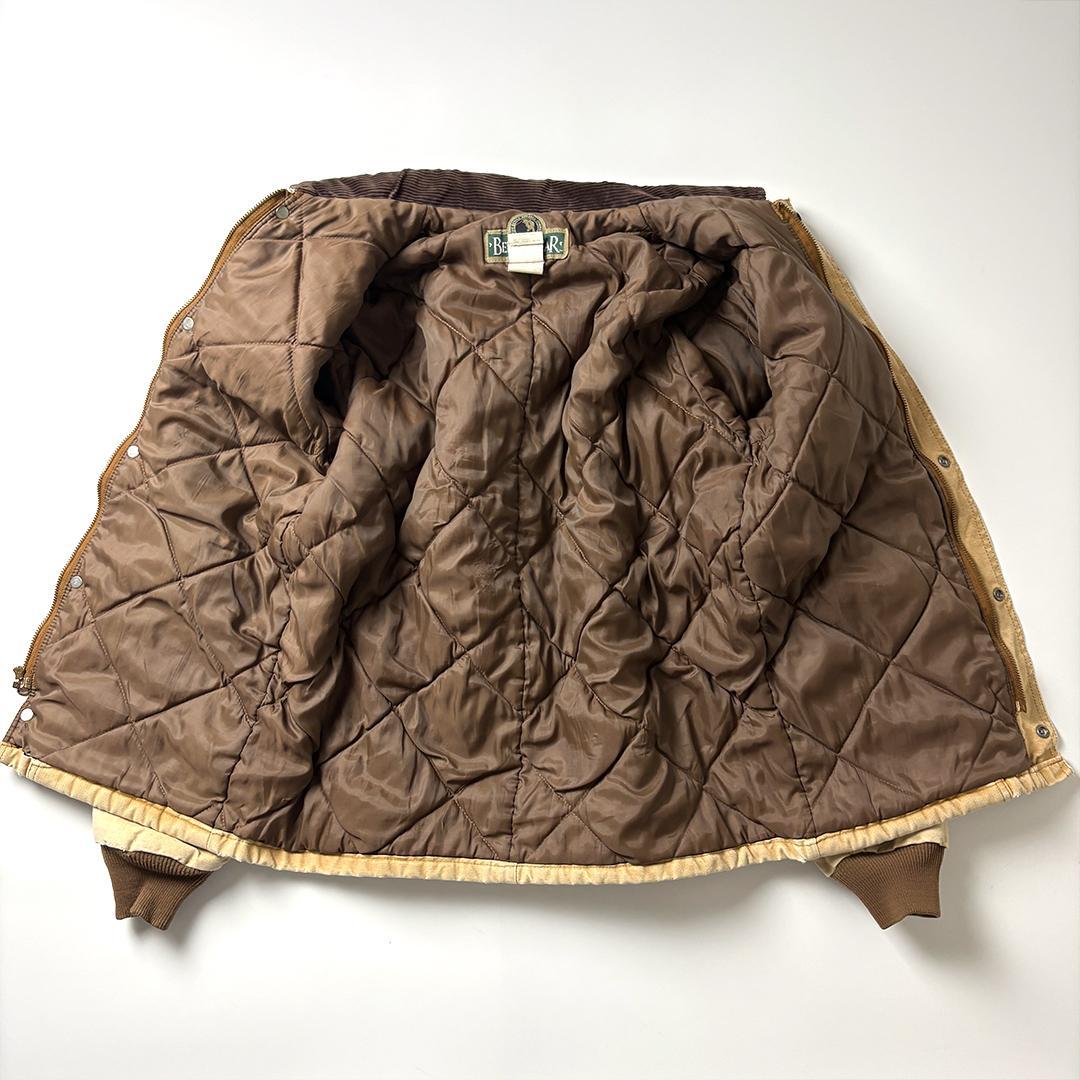 チョアコート ダックジャケット ブラウン S 襟コーデュロイ カバーオール