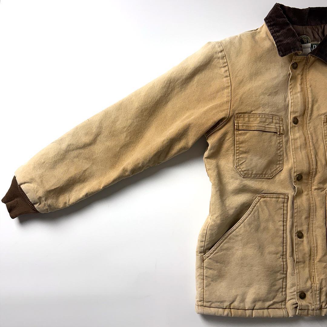 チョアコート ダックジャケット ブラウン S 襟コーデュロイ カバーオール