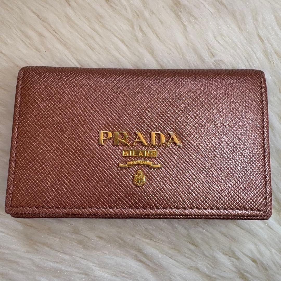 美品 PRADA カードケース 名刺入れ サフィアーノレザー ピンク