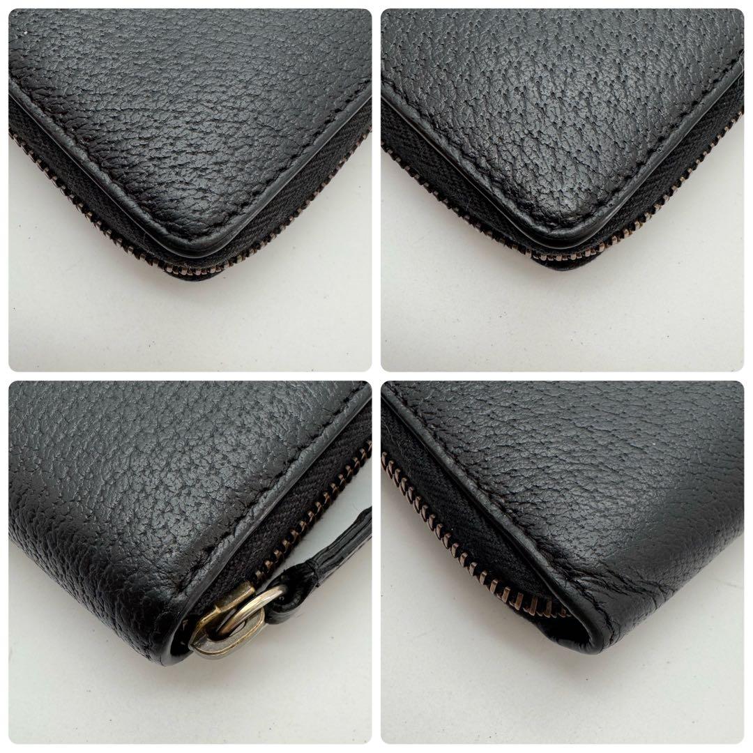 【美品・箱・袋付き】グッチ　アニマリエ　長財布　黒　ラウンドファスナー　蜂　ビー