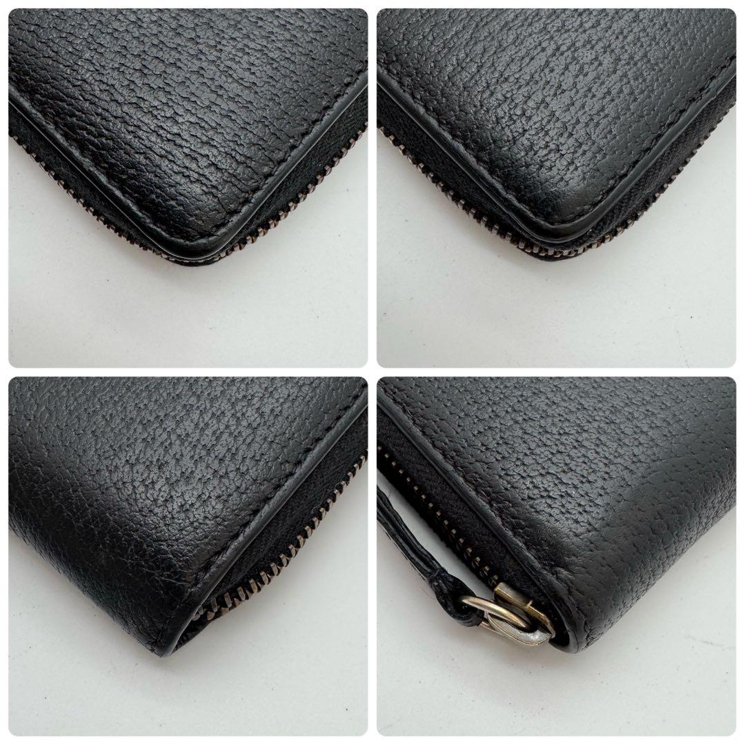 【美品・箱・袋付き】グッチ　アニマリエ　長財布　黒　ラウンドファスナー　蜂　ビー