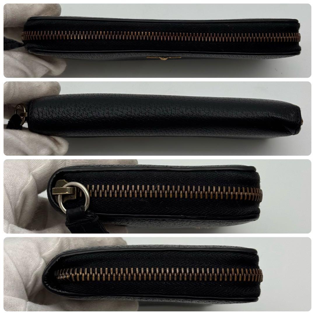 【美品・箱・袋付き】グッチ　アニマリエ　長財布　黒　ラウンドファスナー　蜂　ビー