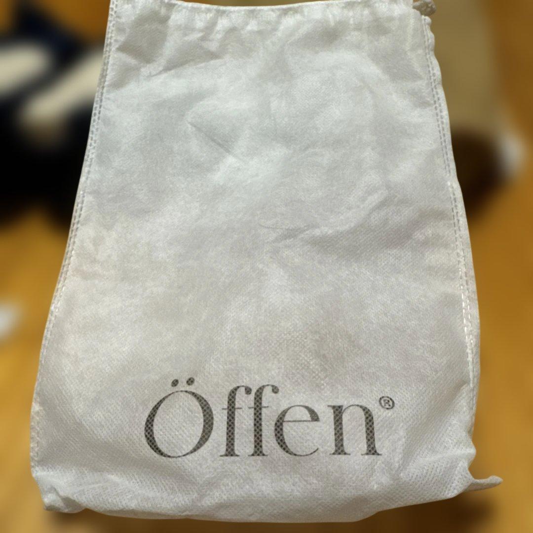 Öffen pointed-frin NAVY 40 フリルパンプスオッフェン