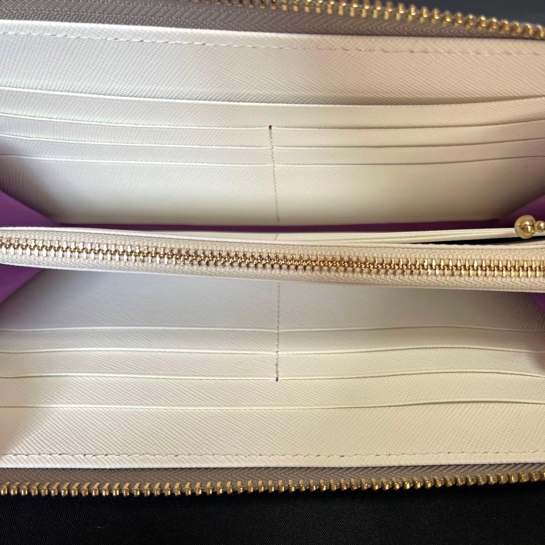 専用品A.D.M.J スワロフスキー グレー ラウンドジップ ウォレット