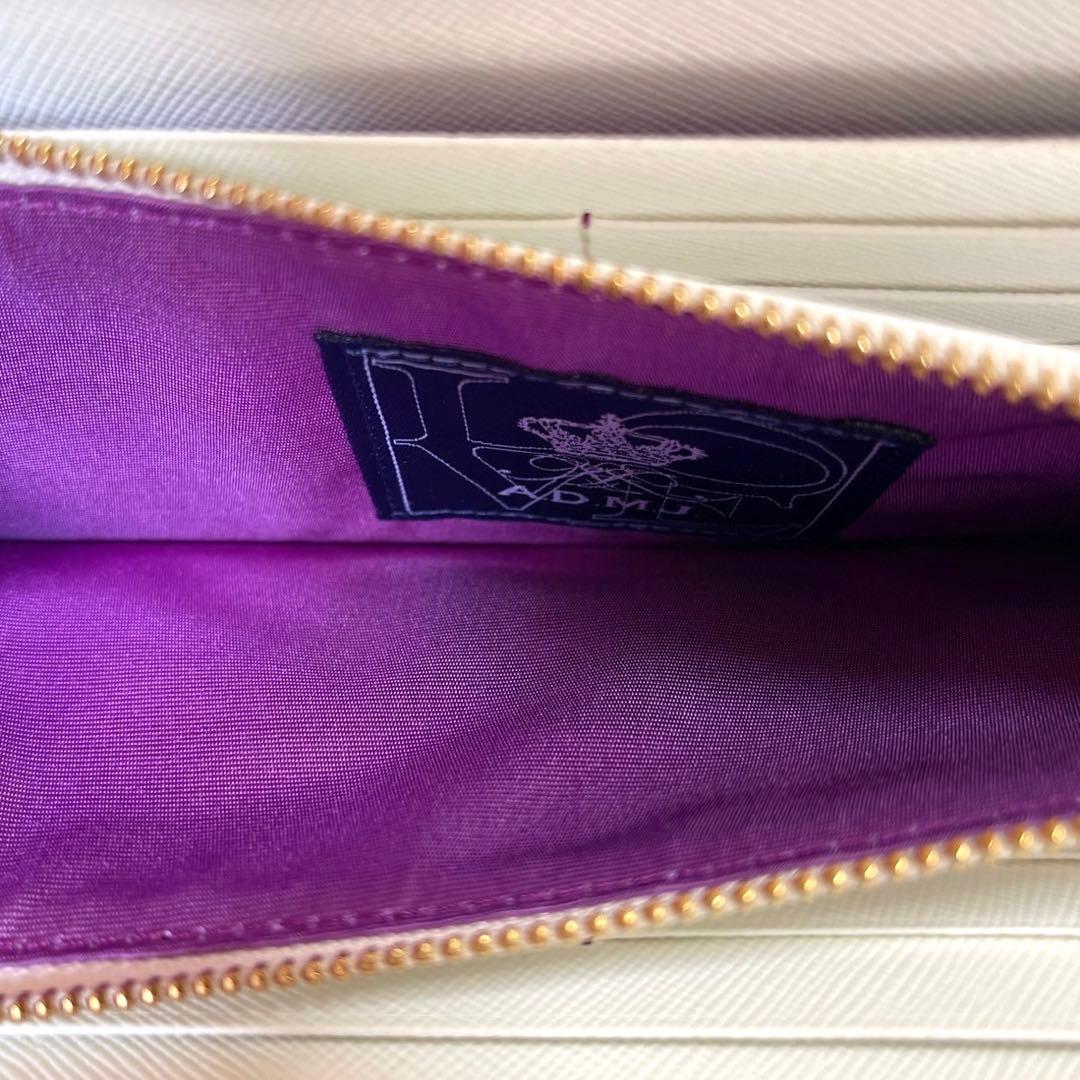 専用品A.D.M.J スワロフスキー グレー ラウンドジップ ウォレット